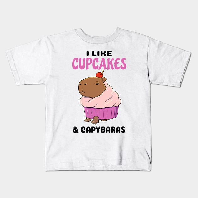 I like cupcakes and Capybaras Kids T-Shirt by capydays